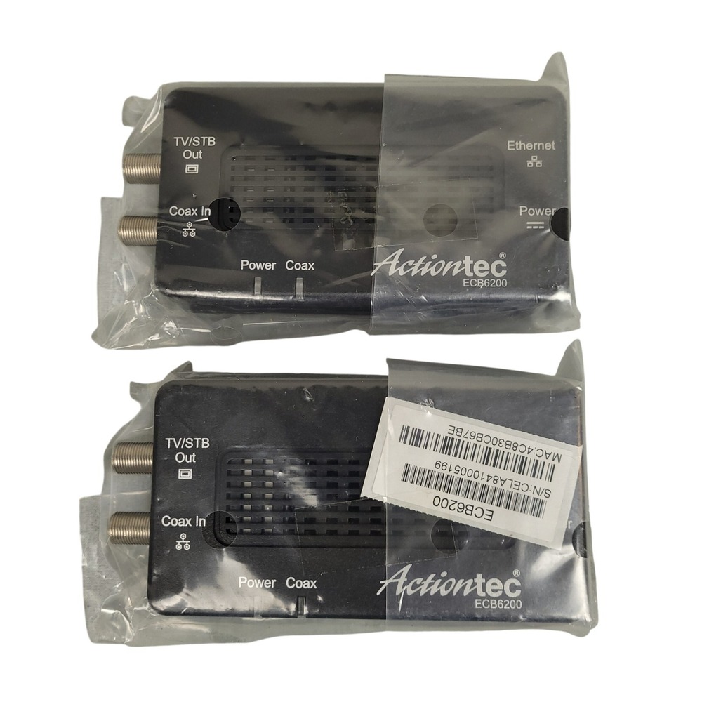 Actiontec ECB6200 Bonded MoCA 2.0 Ethernet Coax Adapter Pair Twin Pack New - Picture 3 of 10